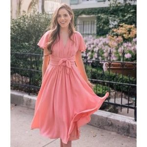 Gal Meets Glam Jane Tie Waist Midi Dress